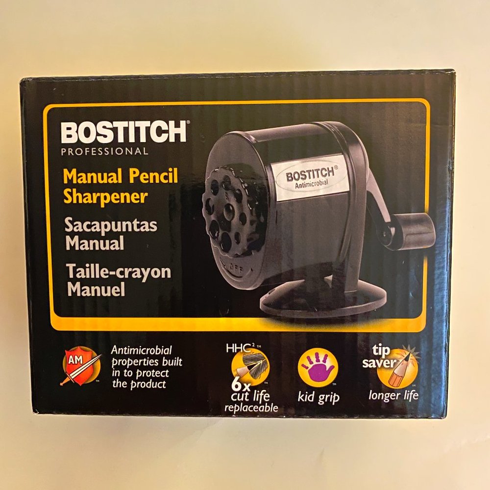 New ~ Bostitch Manual Pencil Sharpener ~ MPS1-BLK